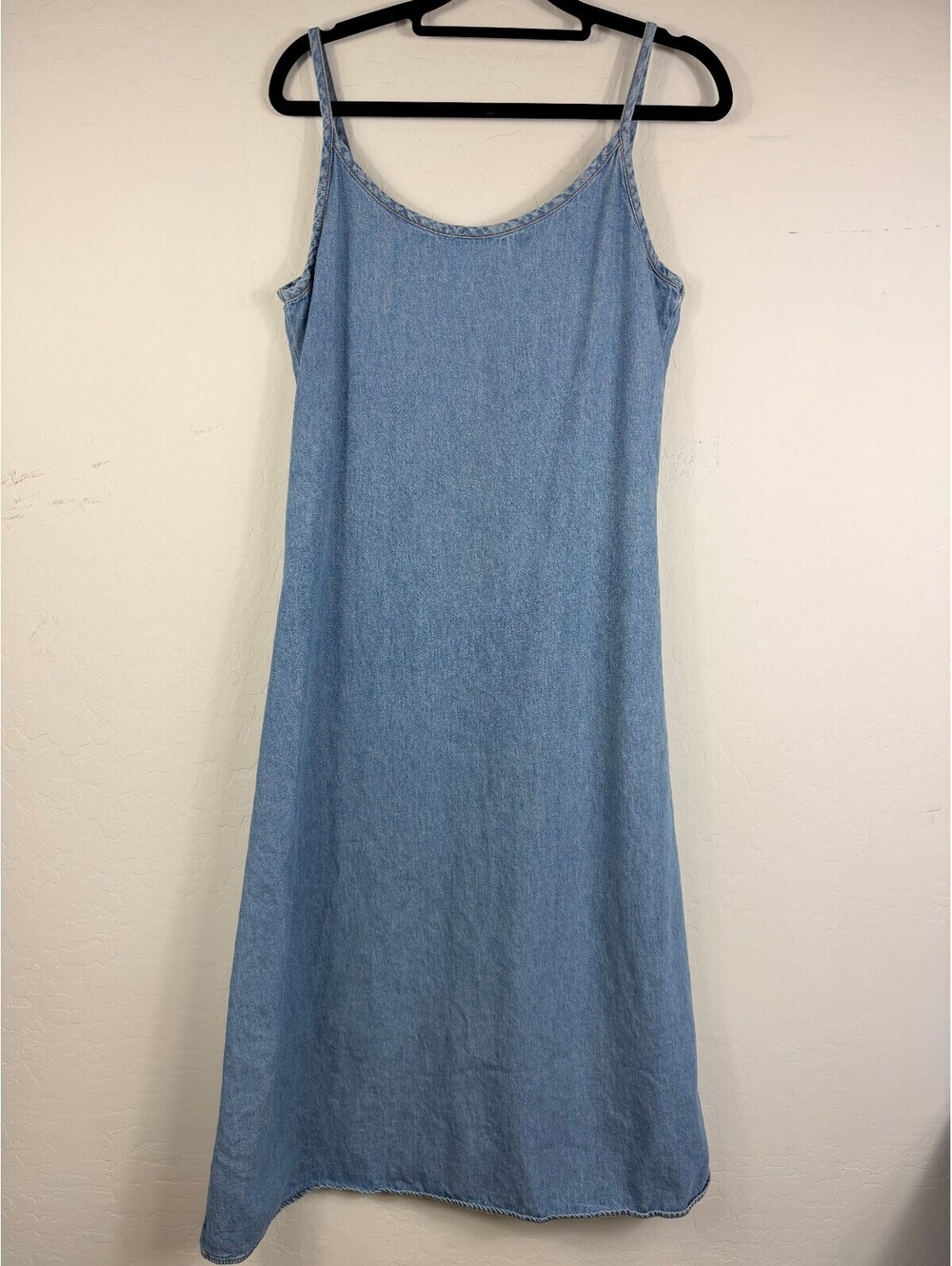 Vintage Denim Maxi Dress Blue Sleeveless Y2K Boho Western Cottagecore Size M